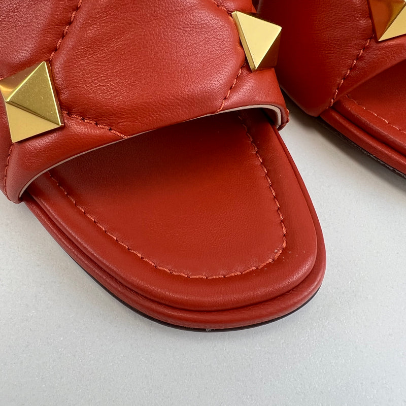 Valentino Deep Orange Roman Mule 80mm Size 40