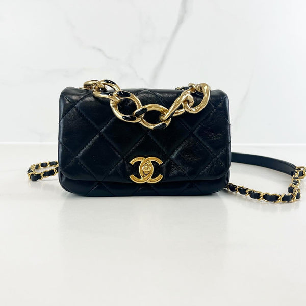 Chanel Mini Flap Bag In Lambskin Leather With Ghw – Shopluxe Consignment