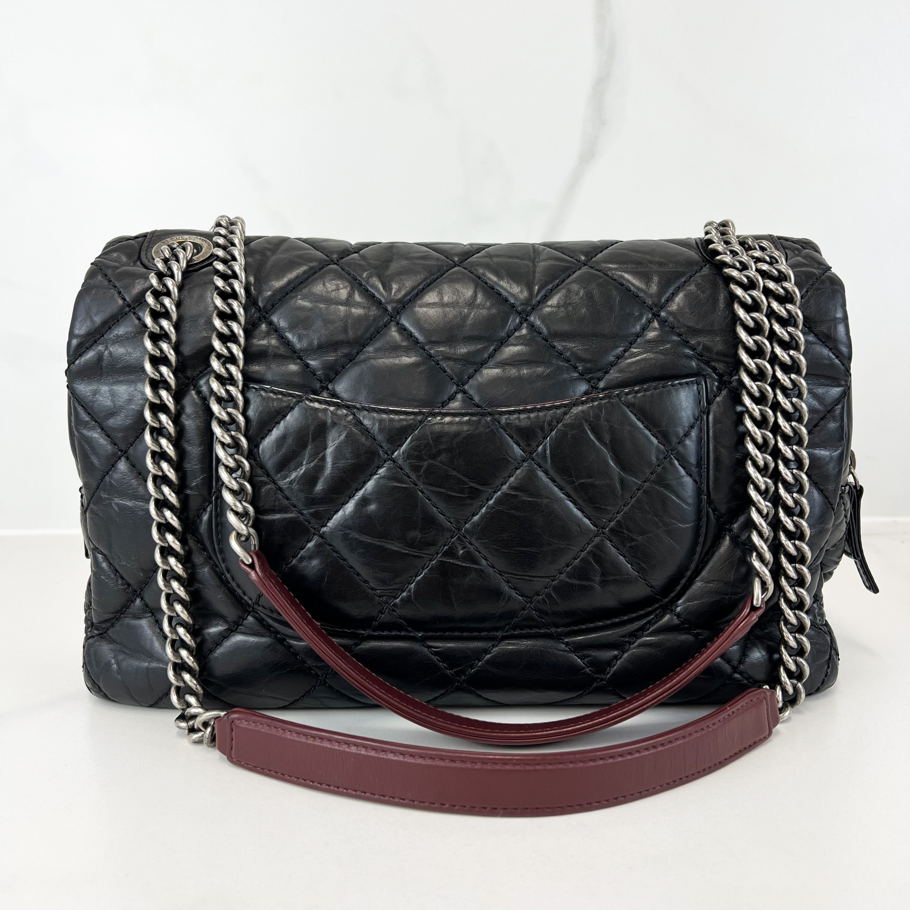 Chanel Portobello Quilted Aged Calfksin Shoulder Flap