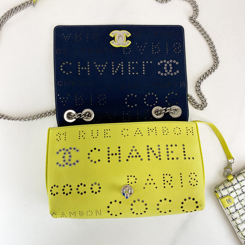 Chanel Logo Eyelets Flap Bag in Lime Yellow – Shopluxe Consignment