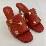 Valentino Deep Orange Roman Mule 80mm Size 40