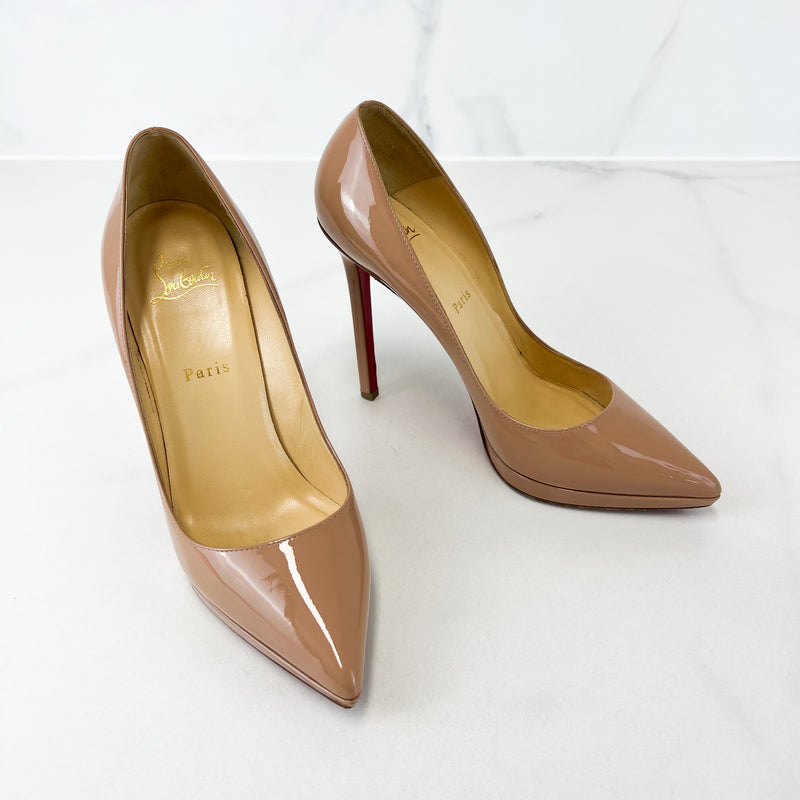 Christian Louboutin Nude Pigalle Plato 120 Patent Calf 39